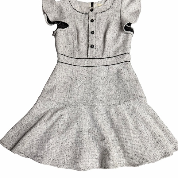 Shoshanna Connie Flutter Sleeve Tweed Mini Dress Size 6 - Picture 5 of 9